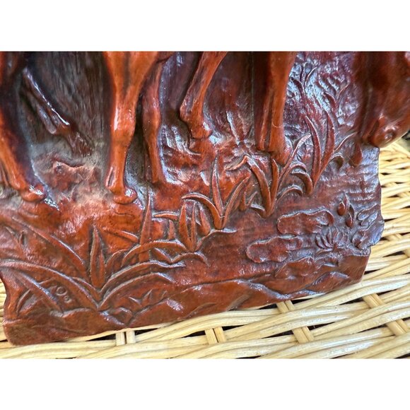 Vintage 60's Syroco Pressed Wood Equestrian Horse & Colt Bookends - Picture 10 of 11